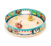 Toupies Arena Applepop - Jeu d'Adresse - 1 Arène + 2 Toupies avec Lanceurs + 2 Billes en Verre - en Bois FSC - Dès 4 ans