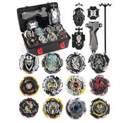 Toupies Turbo, De Gyroscopes 4D Set, 12 ToupieTurbo et 3 Lanceurs, Cadeaux pour Enfants,WWHEI