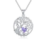 TOUPOP Collier arbre de vie pour femme en argent sterling 925 avec pendentif en forme d'arbre de naissance, bijou de Noël, d'anniversaire, cadeau pour sa femme, taille unique, Argent sterling, Zircone