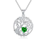 TOUPOP Collier arbre de vie pour femme en argent sterling 925 avec pendentif en forme d'arbre de naissance, bijou de Noël, d'anniversaire, cadeau pour sa femme, taille unique, Argent sterling, Zircone