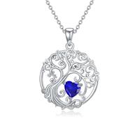 TOUPOP Collier arbre de vie pour femme en argent sterling 925 avec pendentif en forme d'arbre de naissance, bijou de Noël, d'anniversaire, cadeau pour sa femme, taille unique, Argent sterling, Zircone
