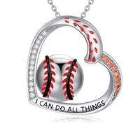 TOUPOP Collier en argent sterling 925 pour femme avec gravure « I CAN DO ALL THINGS », taille unique, Argent sterling, Zircone cubique