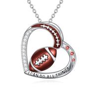 TOUPOP Collier en argent sterling 925 pour femme avec gravure « I CAN DO ALL THINGS », taille unique, Argent sterling, Zircone cubique