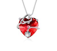 TOUPOP Collier stéthoscope en argent sterling 925 avec pierre de naissance en forme de cœur, cadeau d'anniversaire, de remise de diplôme pour infirmière, médecin, étudiant en médecine, taille unique