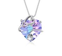 TOUPOP Collier stéthoscope en argent sterling 925 avec pierre de naissance en forme de cœur, cadeau d'anniversaire, de remise de diplôme pour infirmière, médecin, étudiant en médecine, taille unique