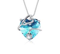 TOUPOP Collier stéthoscope en argent sterling 925 avec pierre de naissance en forme de cœur, cadeau d'anniversaire, de remise de diplôme pour infirmière, médecin, étudiant en médecine, taille unique