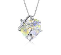 TOUPOP Collier stéthoscope en argent sterling 925 avec pierre de naissance en forme de cœur, cadeau d'anniversaire, de remise de diplôme pour infirmière, médecin, étudiant en médecine, taille unique