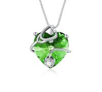 TOUPOP Collier stéthoscope en argent sterling 925 avec pierre de naissance en forme de cœur, cadeau d'anniversaire, de remise de diplôme pour infirmière, médecin, étudiant en médecine, taille unique