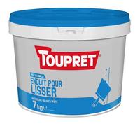 TOUPRET Enduit lissage en pâte - Intérieur - 7 kg - Blanc