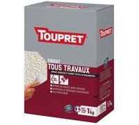 Toupret BCMULEX01 Tous Travaux Poudre 3 en 1 Extérieur 1 Kg Enduit, Blanc