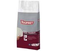 TOUPRET Enduit tous travaux en poudre - Extérieur - 5 kg - Blanc