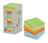 Tour 16 blocs 100f 76 x 76mm 100% recy oloris assortis gris,bleu,vert clair,vert mousse G