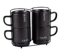 Tour 4 mugs café porcelaine 39cl