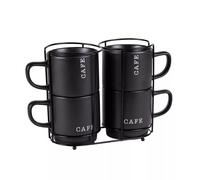 Tour 4 mugs café porcelaine 39cl