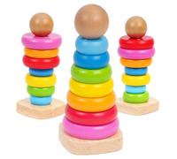 Tour À Anneaux Empilables En Bois Arc-En-Ciel, Jeu De Puzzle Pour Bébé, Jouets Éducatifs Précoces, Blocs De Forme Ronde, Jouet Montessori Pour Cadeaux Pour Bébé