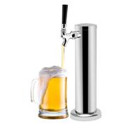 Tour à bière en acier inoxydable, 1 robinet, kit de distribution de bière pour bière, hauteur : 33 cm, montage sur le pont - Avec robinet et accessoires, idéal pour bar, maison, fête
