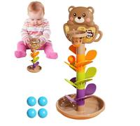 Tour à Billes,Jouets Interactifs de Circuit à Billes avec Chute et Empilage - Jeux Éducatifs et d'apprentissage avec Piste de Course à Rampe Cartoon pour Tout-Petits et d'Âge