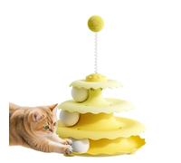 Tour À Boules Pour Chat - Rouleau À Trois Niveaux, Piste De Puzzle Amusante, Jouet De Jeu Interactif, Divertissement À Plusieurs Niveaux, Accessoire D'angle Robuste, Station D'activité Durable