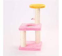 Tour à chat à trois niveaux - Arbre à chat ludique avec griffoir, cadre d'escalade et maison de jeu pour chatons - Design rose durable pour petits chats (49,5 x 49,5 x 101,6 cm)