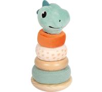 Small Foot stapeltoren Dino Van hout en pluche, speelgoed voor motorische vaardigheden met kleurrijke stapelringen, voor kinderen vanaf 12 maanden, 12687