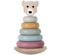 Kindsgut Jeu d'éveil Tour d'empilage en bois avec disques Ours pour bébés et jeunes enfants