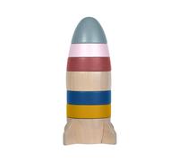 Tour à empiler fusée en bois multicolore TU