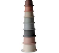 Mushie Tasses à empiler Original – 3 en 1, 8 pièces, sans BPA, multicolore