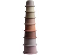 Mushie Tasses à empiler Petal – Jouet 3 en 1 8 pièces – sans BPA