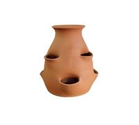 Tour à Fraisier en Terre Cuite - Taille S | Poterie Artisanale Made in France | Idéal Balcon & Petits Jardins | Jusqu’à 6 Plants de Fraises ou Aromates