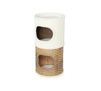 Tour À Griffer Pour Chat 3 Niveaux - 2 Niches, Panier Observation- H.75,5 Cm - Résine Tressée Sisal