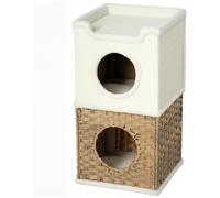 Tour À Griffer Pour Chat 3 Niveaux - 2 Niches, Panier Observation- H.75,5 Cm - Résine Tressée Sisal