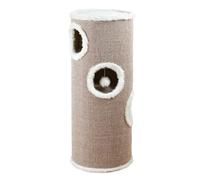 TRIXIE Colonne à Griffes Edoardo pour Chat - Taupe et crème - 100 cm | Colonne griffoir 2 niveaux avec surface de couchage rembourrée et griffoir en sisal - Douillette et stable - Pour chats