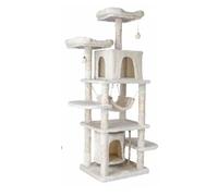 Tour à griffer pour chats 170 cm - Lit pour chats - Pour chats d'appartement et chatons - Griffoir - Jouet pour chats - Beige