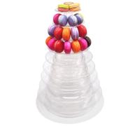 Tour à Macarons Ronde Transparente à 10 Niveaux Plateau de Service Polyvalent pour gâteaux et Desserts pour Mariage Baby Shower et décoration de fête.