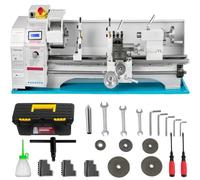 Tour à Métaux 1100W 220x750mm Tour d'établi de précision - Vitesse Variable 50-3000 tr/min ±10%, Mandrin 125mm, Alésage MT5, Avance Automatique, Contre-pointe MT2, Affichage LED