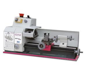 Tour à métaux d'établi hauteur des pointes 75 mm entre-pointes 265 mm alésage 11 mm 0,45 kW 230V vitesses variables Optiturn TU1503V