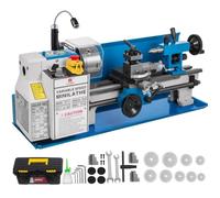 Tour à Métaux - VEVOR - 180X350mm - 550W - Vitesse Variable - Mandrin 3 Mors - Cône MT3/MT2