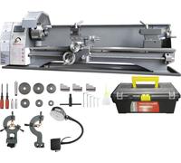 VEVOR Tour à Métaux de Précision 211x750 mm 0-2500 tr/min Vitesse Variable en Continu 750 W Moteur Sans Balais Engrenages en Métal avec Boîte à Outils pour Usinage Traitement de Pièces de Précision