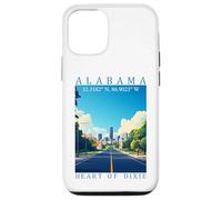 Tour Alabama Heart of Dixie GPS Coordonnées Voyage Illustration Coque pour iPhone 12/12 Pro
