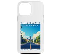 Tour Alabama Heart of Dixie GPS Coordonnées Voyage Illustration Coque pour iPhone 13 Pro Max