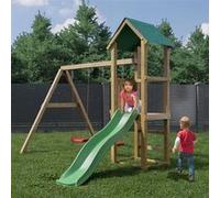 Tour avec toboggan balançoire double aire de jeux de jardin en bois Lucas Multicolore G