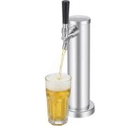 Tour Bière Inox, Distributeur Pression Robinet Unique Avec Arrêt Automatique, Bar Maison Restaurant, Vin Blanc Jus Café Thé, Acier Chromé Argent Cylindrique, 32X7,6 Cm