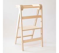 Tour d’apprentissage pliante/marchepied/aide de cuisine / meuble Montessori pour enfants, bois naturel, fabriqué dans l’UE – CLIFF STEPUP qualité AT