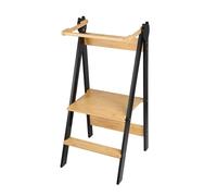 Tour d Observation Enfant, Tour Montessorienne d'apprentissage Pliable Multi-usages Tour d'apprentissage en Bois Naturel de Bouleau, Pliable, Sécurité-88 * 45 * 45 cm-café noir