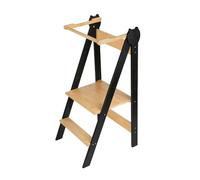 Tour d Observation Enfant, Tour Montessorienne d'apprentissage Pliable Multi-usages Tour d'apprentissage en Bois Naturel de Bouleau, Pliable, Sécurité-88 * 45 * 45 cm-café Noir