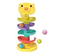 Tour d'activité à billes - Rampe roulante empilable, jouet de couleur vive, construction en plastique durable, pistes lisses éducatives, jeu d'apprentissage, développement des compétences motrices amu