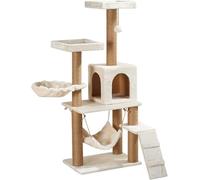 Tour d'activité pour Chatons à Plusieurs Niveaux avec hamac, griffoirs et recouvert de Peluche Douce, Arbre à Chat, Meubles pour Chatons, Repos de Jeu
