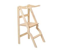 Tour d'aide pliable en bois ZigZag de leg&go (couleur naturelle)