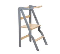 Tour d'aide pliable en bois ZigZag de leg&go (gris foncé)
