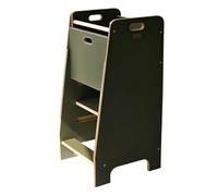 Tour d'apprentissage en bois extra sûr - Ustensiles de cuisine Montessori - Plateforme réglable - Ustensile de cuisine sécurisé - Escalier de cuisine intégré (olive)